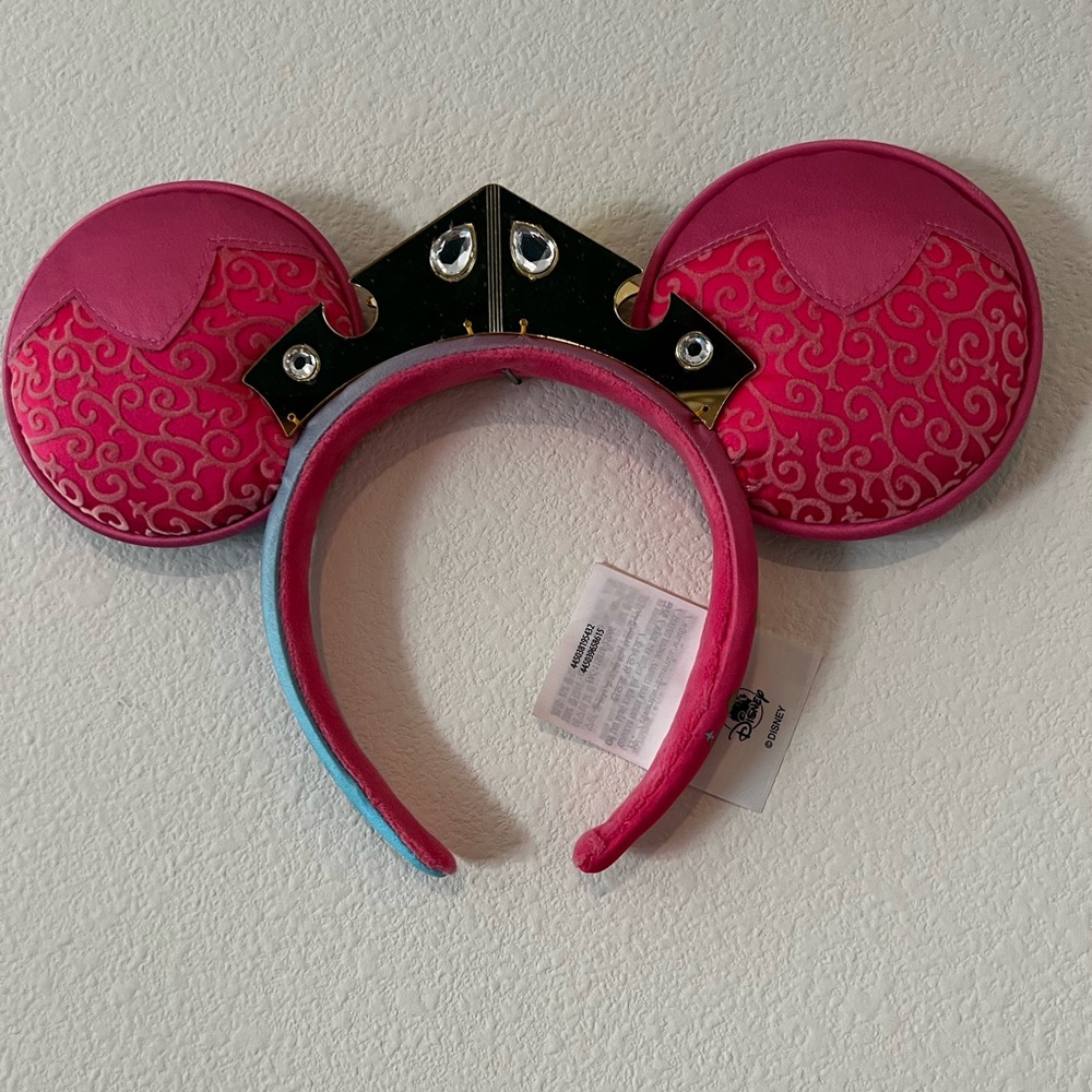 Disney Minnie ears aurora sleeping beauty reservable with jewel crown - Picture 5 of 5
